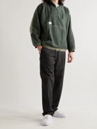 WTAPS - Logo-Embroidered Shell-Trimmed Fleece Half-Zip Sweatshirt - Green