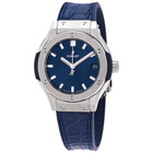 Hublot Classic Fusion Blue Dial Blue Leather Ladies Watch 581.NX.7170.LR