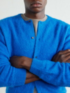 Auralee - Garment-Dyed Alpaca Cardigan - Blue