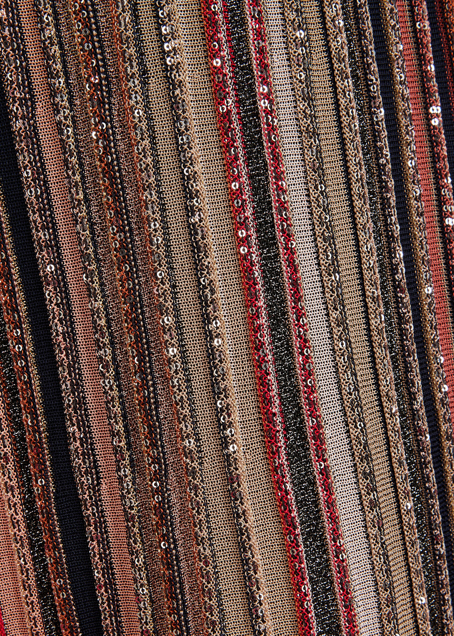 Missoni Striped Embellished Ribbed-knit Maxi Dress