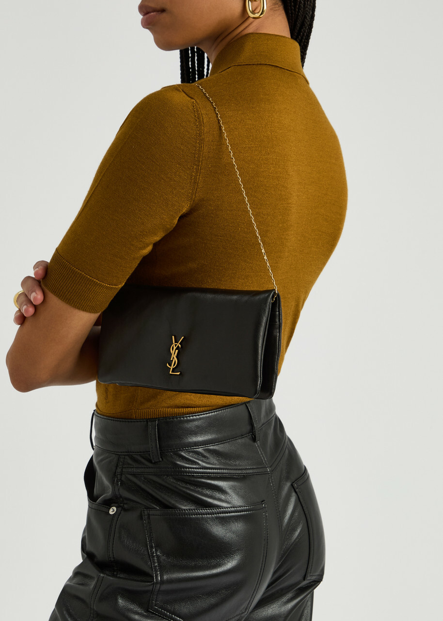 【Saint Laurent】 Calypso Mini leather wallet on chain Calypso Mini leather wallet on chain in black - Saint