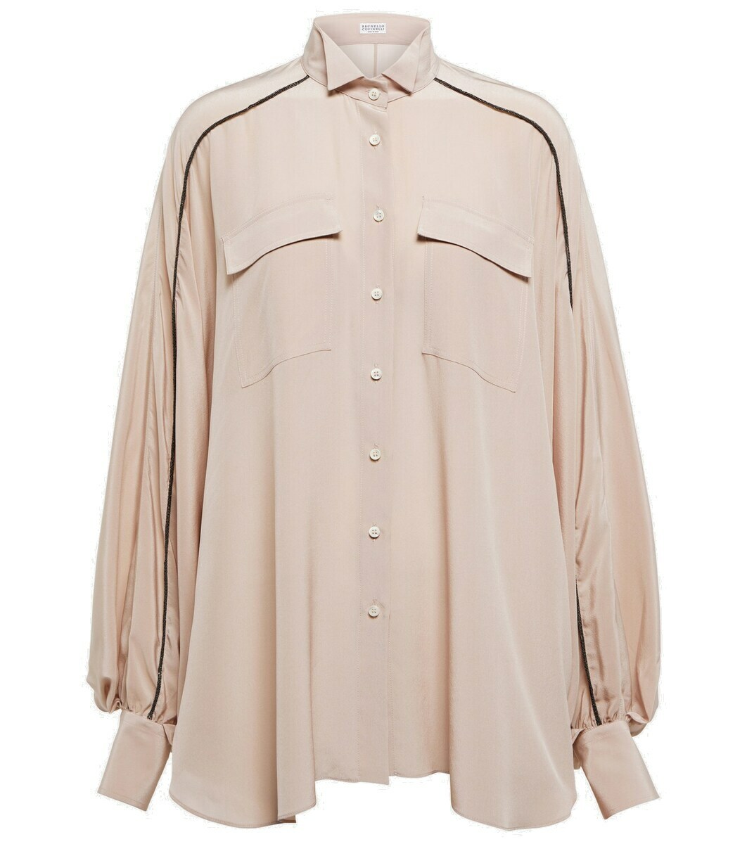 Brunello Cucinelli Silk Scarf Blouse
