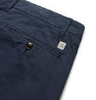 MAN 1924 - Tomi Tapered Stretch-Cotton Drawstring Suit Trousers - Blue