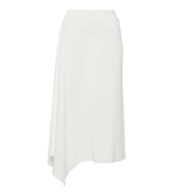 Photo: Loro Piana Tazawa asymmetric cotton midi skirt