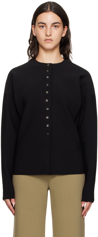 Photo: Birrot Black Button Up Cardigan