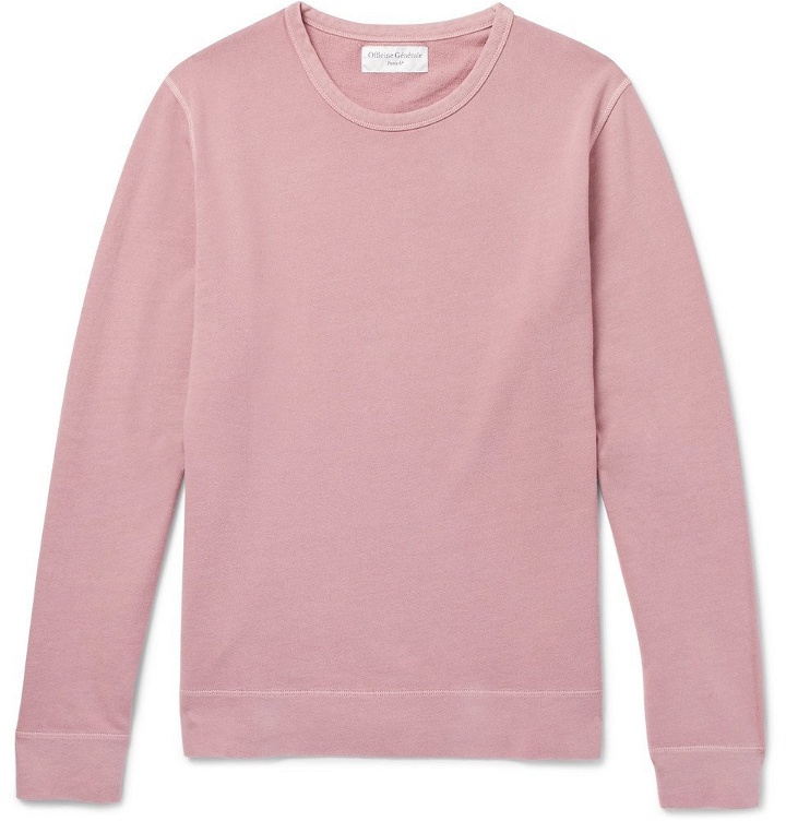 Photo: Officine Generale - Garment-Dyed Loopback Cotton-Jersey Sweatshirt - Men - Pink