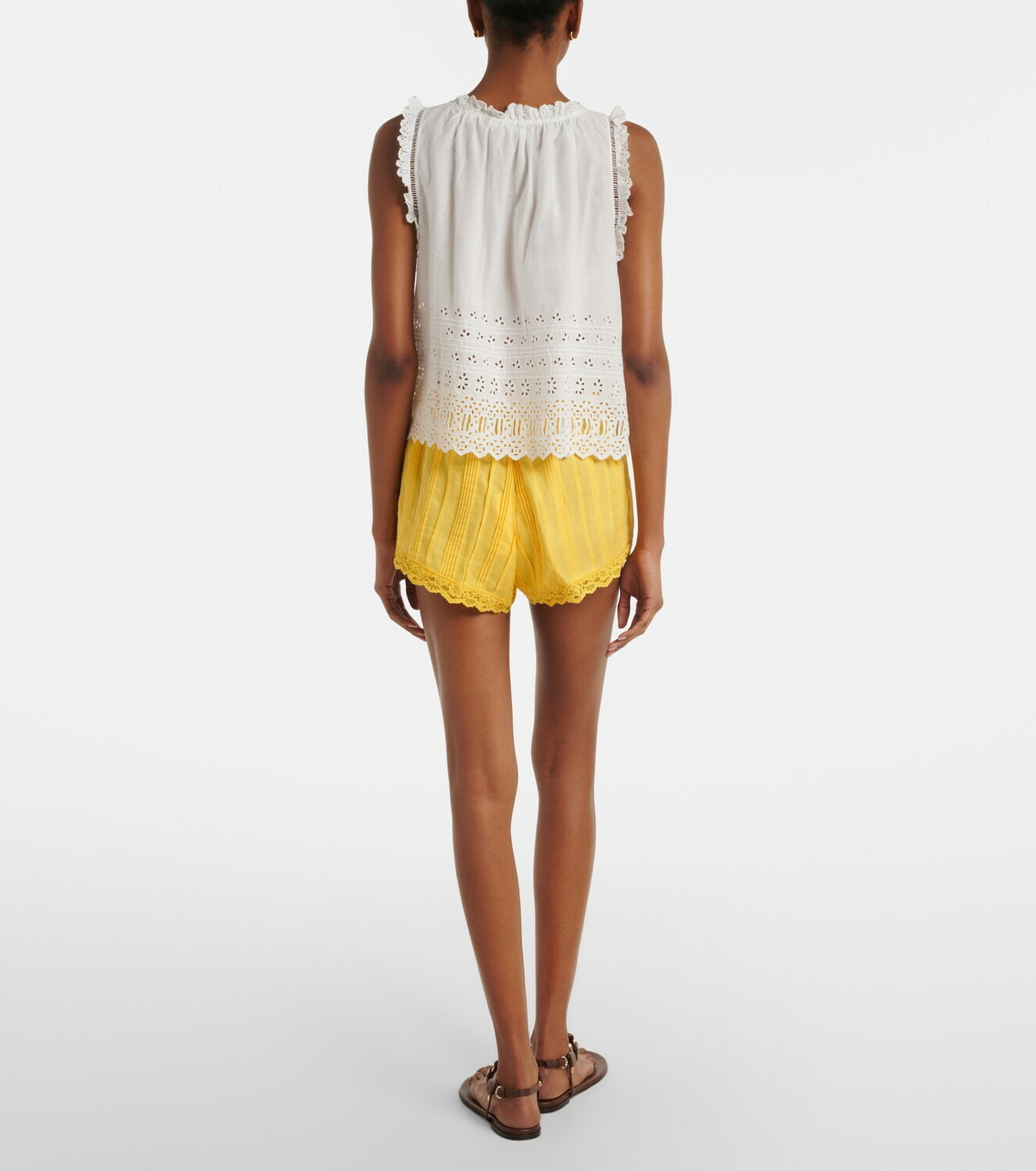 Dôen Leda lace-trimmed shorts