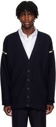 Maison Margiela Navy Elbow Patch Cardigan