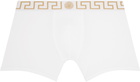 Versace Underwear Two-Pack Black & White Greca Border Long Boxer Briefs