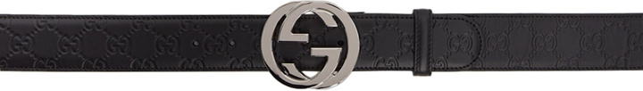 Photo: Gucci Black Embossed Interlocking G Belt