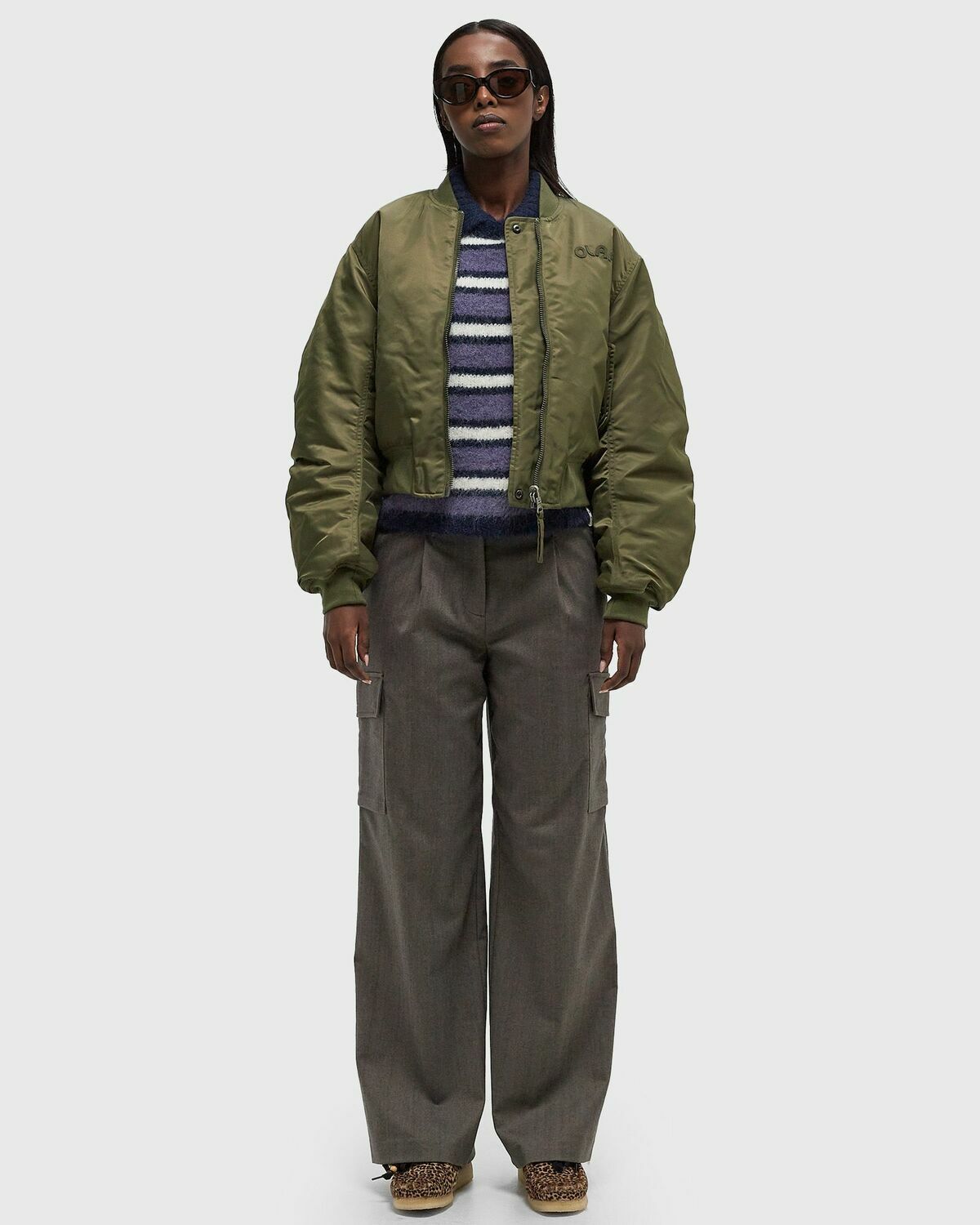 ØLÅF REVERSIBLE BOMBER JACKET Green Women