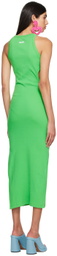 MSGM Green Cutout Midi Dress