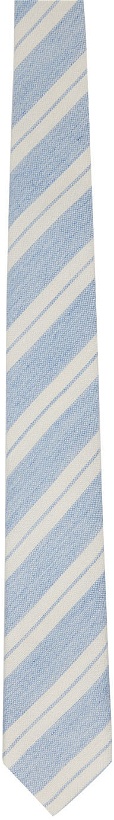 Photo: Ermenegildo Zegna Blue & White Stripe Neck Tie