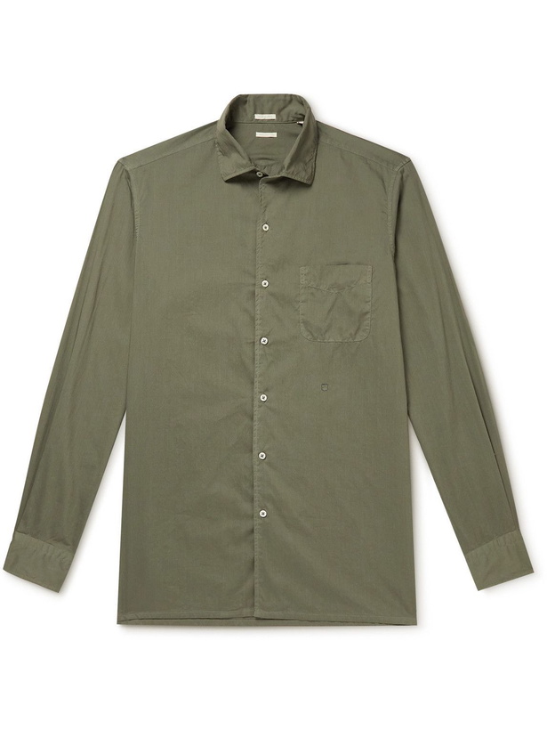 Photo: Massimo Alba - Bowles Cotton-Voile Shirt - Green