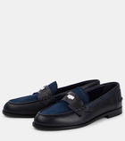 Christian Louboutin Penny suede-trimmed leather loafers