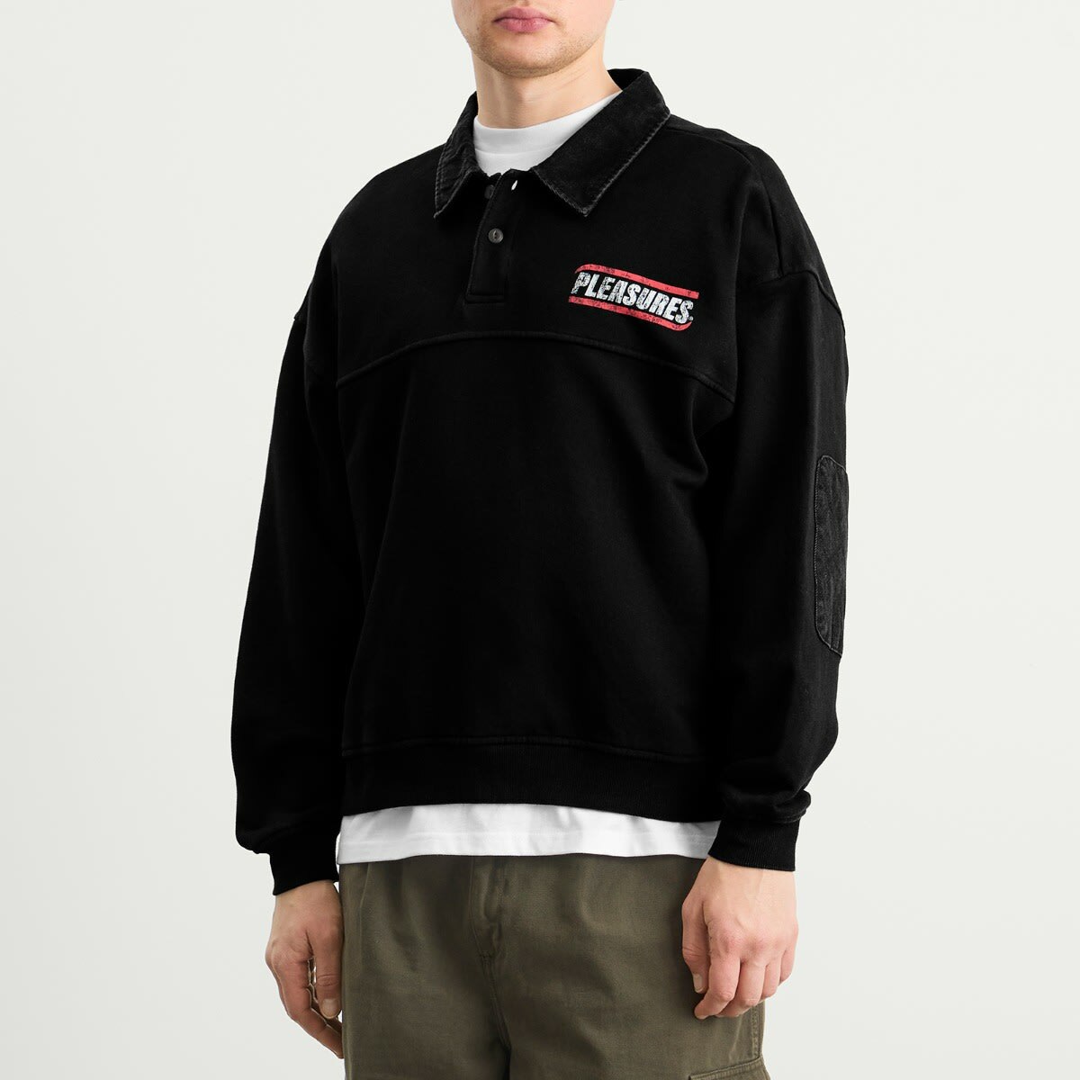 Pleasures Men's Gentle Polo Sweatshirt in Black