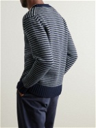 Officine Générale - Marco Striped Merino Wool-Blend Sweater - Blue