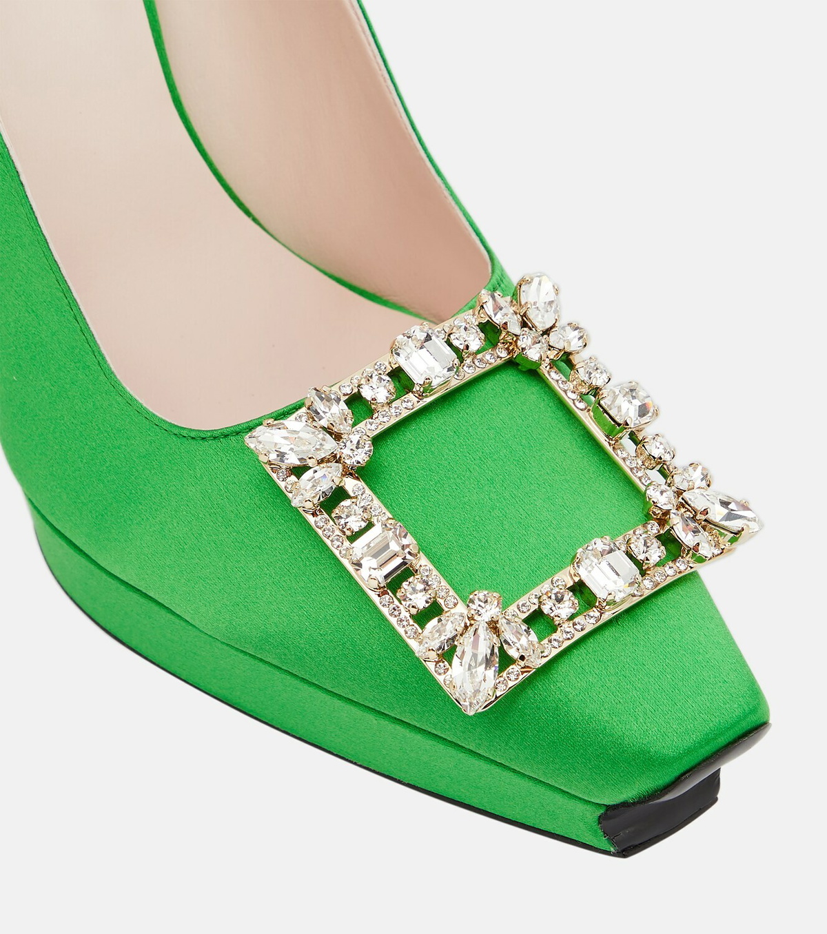 Roger Vivier Flower Strass satin platform pumps Roger Vivier