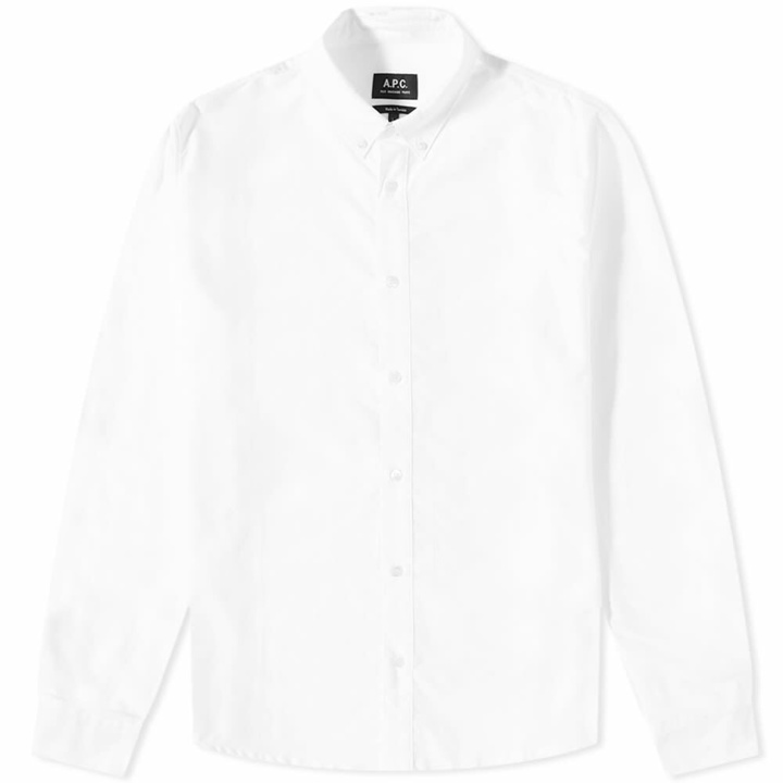 Photo: A.P.C. Men's New Button Down Oxford Shirt in White