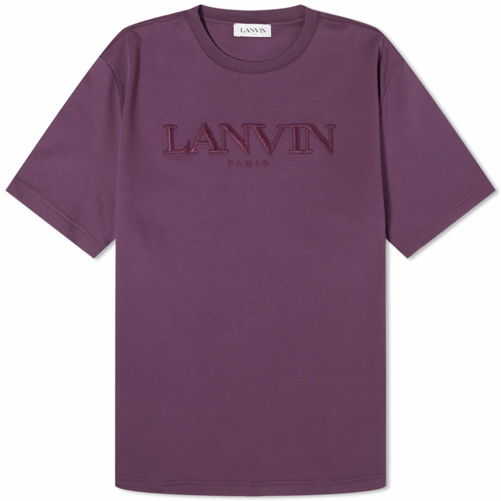 Photo: Lanvin Men's Logo T-Shirt in Cassis