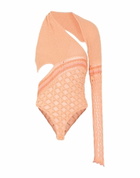Roberta Einer Womens Bodysuit in Salmon pink