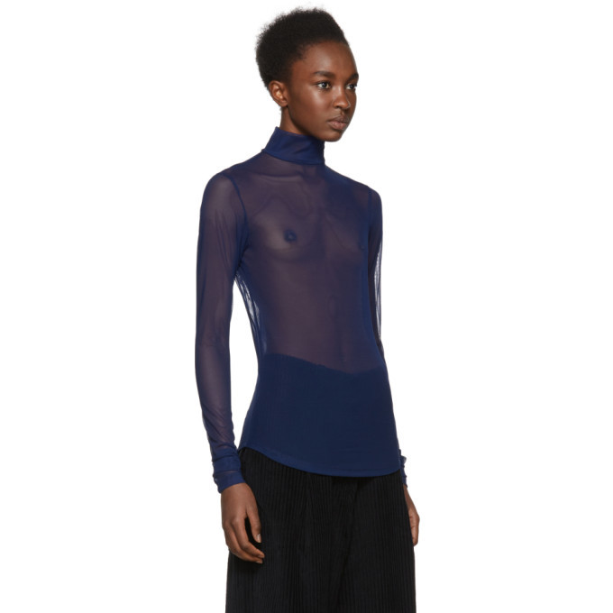 Nomia Navy Mesh Turtleneck