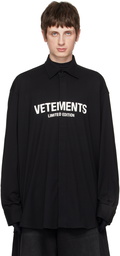 VETEMENTS Black 'Limited Edition' Shirt