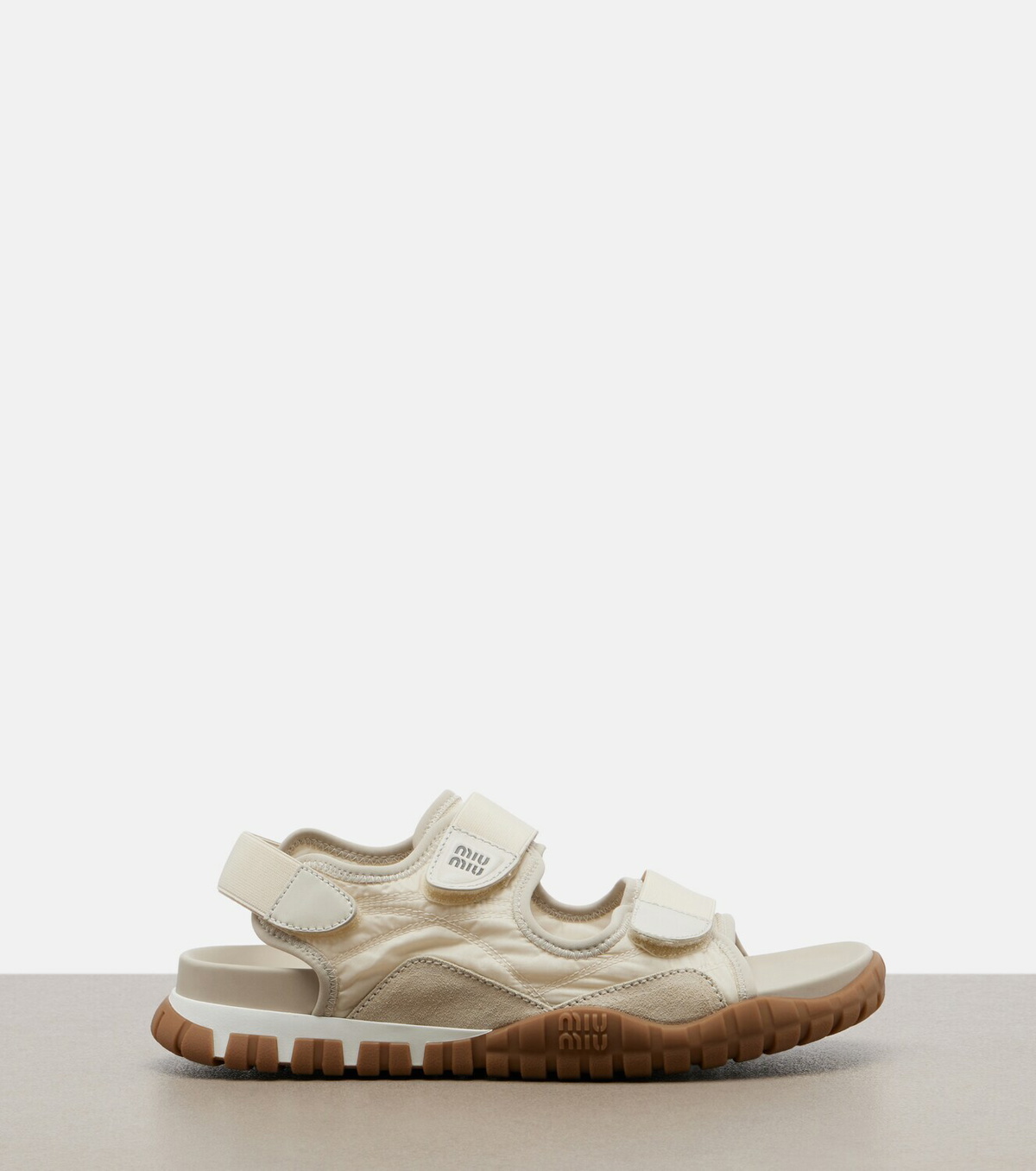 Miu Miu Tyre leather-trimmed sandals
