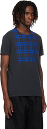 Maison Margiela Gray Cotton Check Panel T-shirt