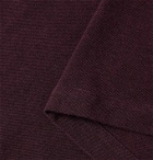 Isaia - Slim-Fit Mélange Cotton-Piqué Polo Shirt - Burgundy