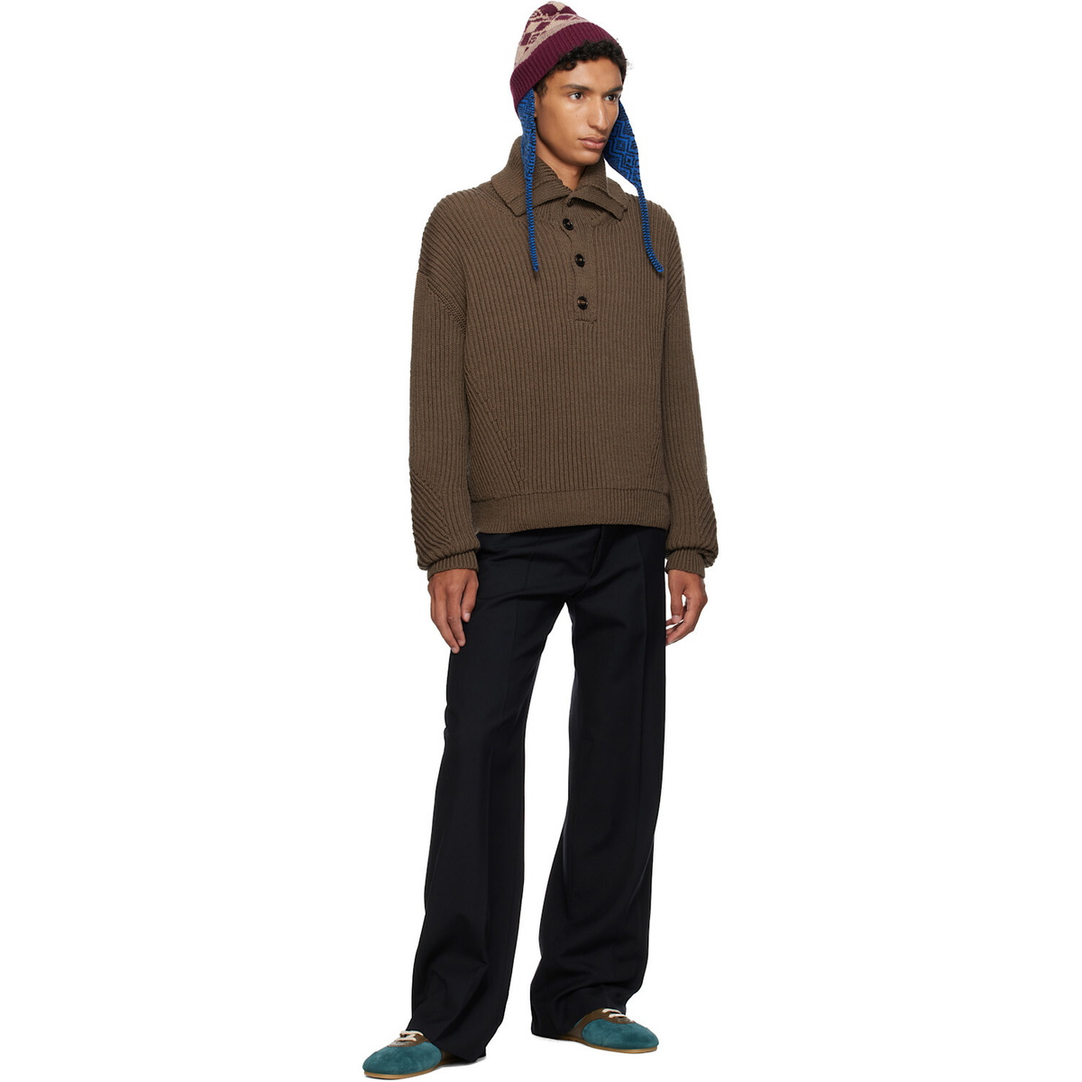 Dries Van Noten Brown Wool Sweater