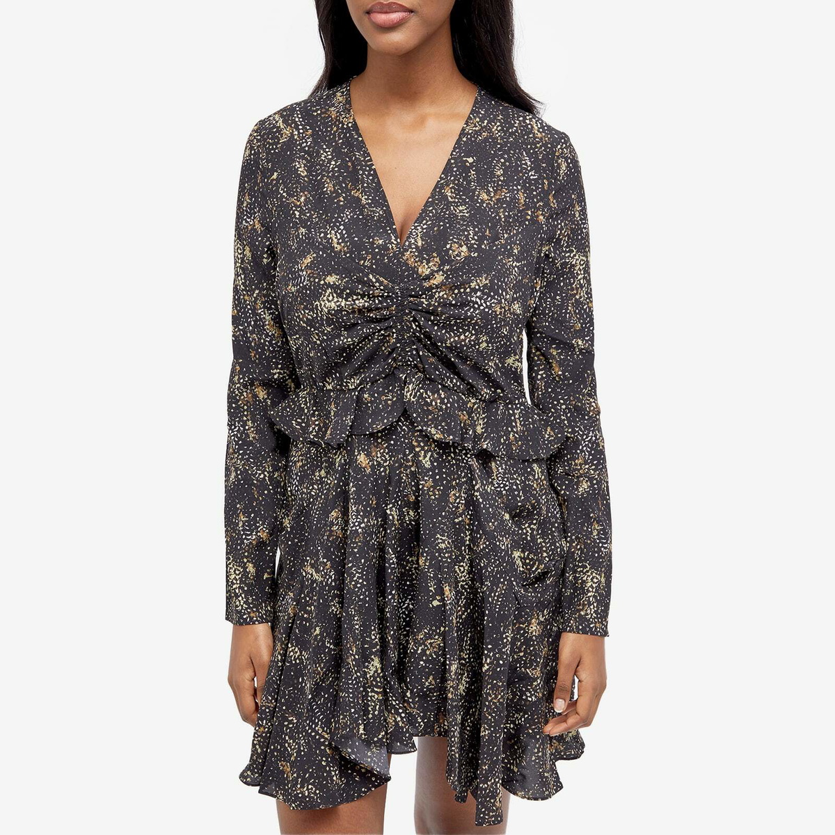 knee length dresses for ladies Isabel Marant Paris. Black Knit Long Sleeved Side Slit Midi Sweater Dress main image 1