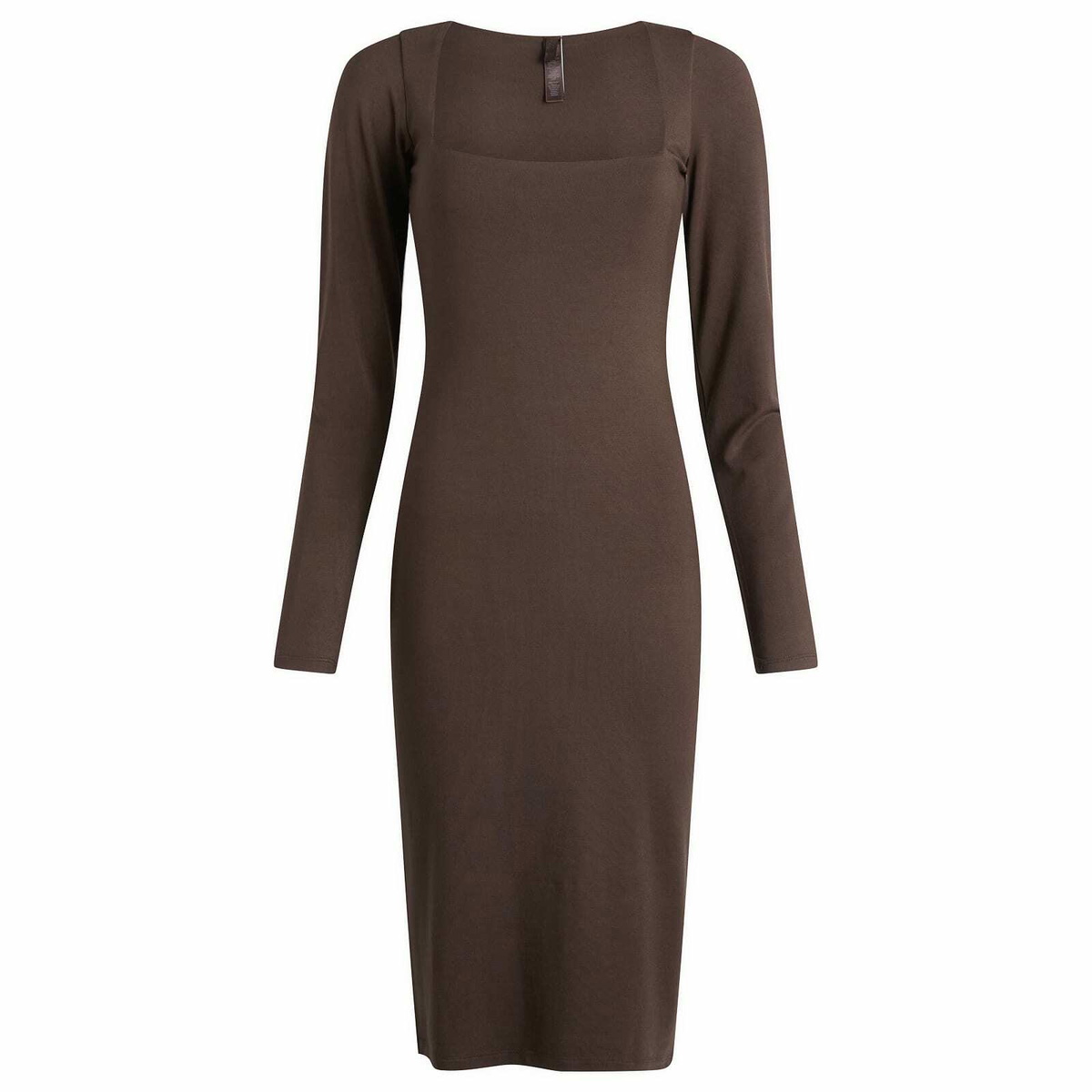 SKIMS Women's Smooth Layers Long Sleeve Midi Dress in Espresso