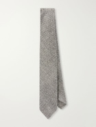 Drake's - 7cm Herringbone Shetland Wool-Twill Tie - Gray