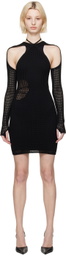 ANDREĀDAMO Black Halter Minidress