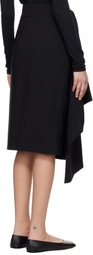 ALAINPAUL Black Extended Tailored Midi Skirt