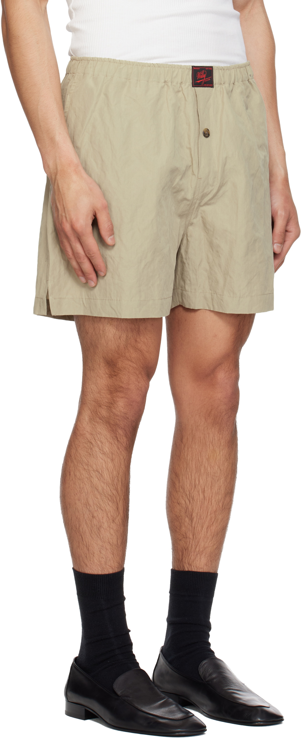 WILLY CHAVARRIA Taupe Willy Woven Boxer Shorts