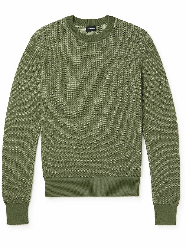 Photo: Club Monaco - Sunset Open-Knit Cotton-Blend Sweater - Green