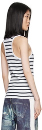 Jean Paul Gaultier White 'The Strapped Marinière' Tank Top