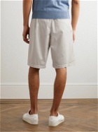 Giorgio Armani - Straight-Leg Pleated Stretch-Cotton Twill Shorts - Neutrals