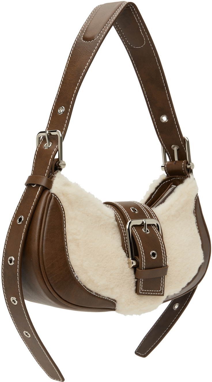 OSOI Brown & White Shearling Brocle Bag OSOI