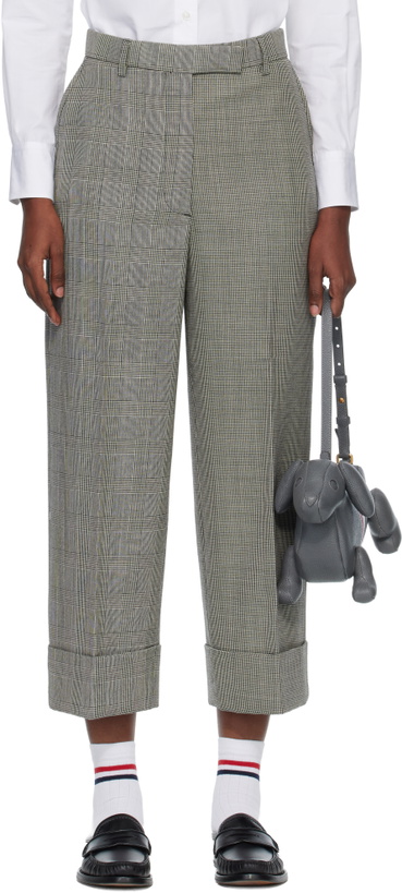 Photo: Thom Browne Black & White High Waisted Straight Leg Trousers
