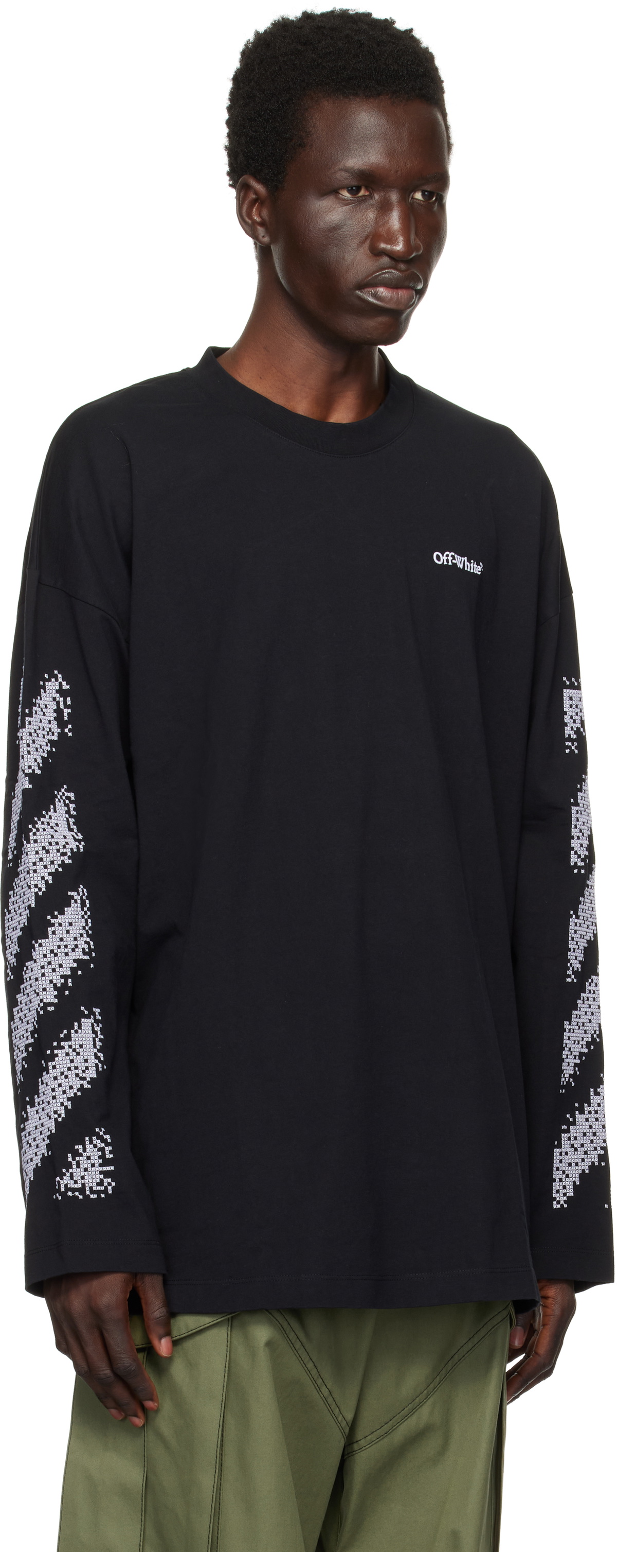 Off-White Black Pixel Diag Skate T-shirt Off-White