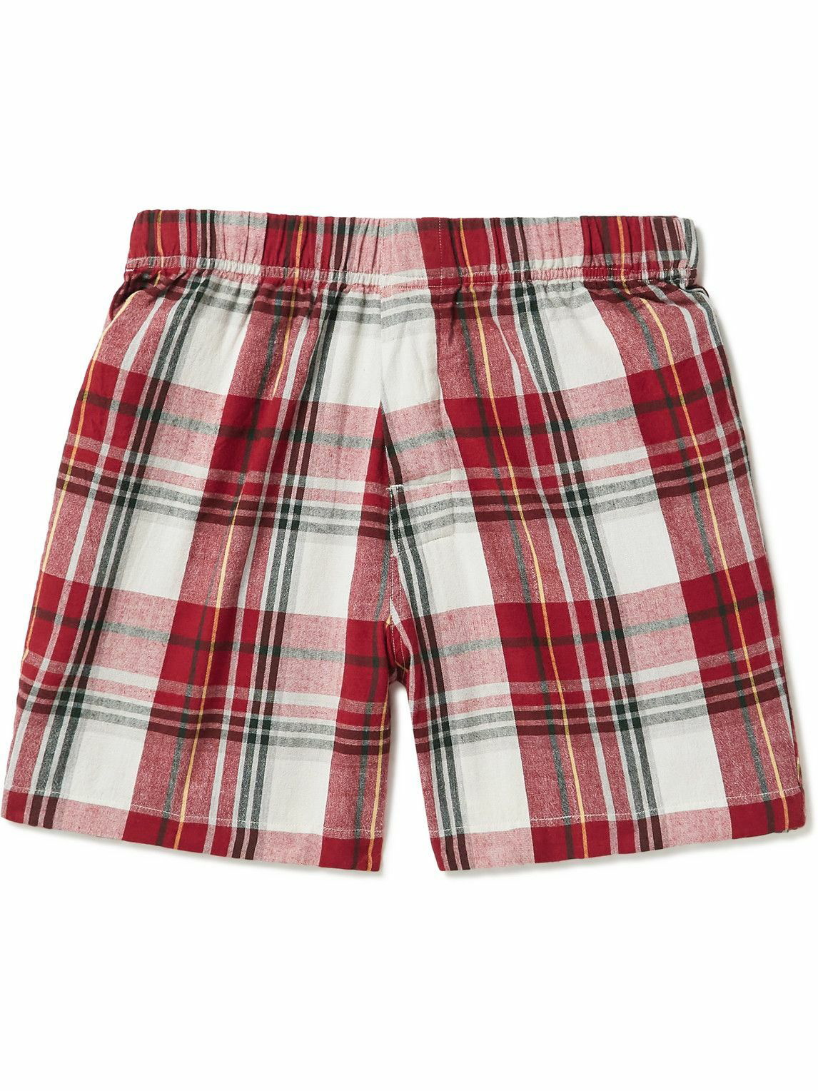 Original Madras - Checked Cotton Pyjama Shorts - Red