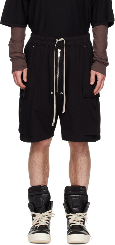 Photo: Rick Owens DRKSHDW Black Temple Medium Jersey Cargobela Shorts