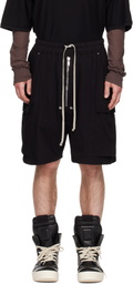 Rick Owens DRKSHDW Black Temple Medium Jersey Cargobela Shorts