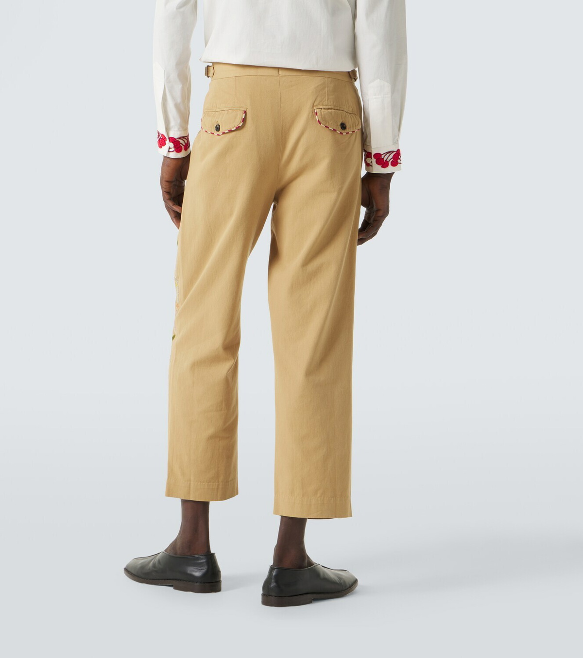 Bode Feather Runner cotton straight pants