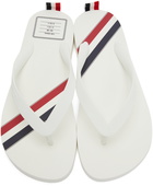 Thom Browne White RWB Strip Flip Flops