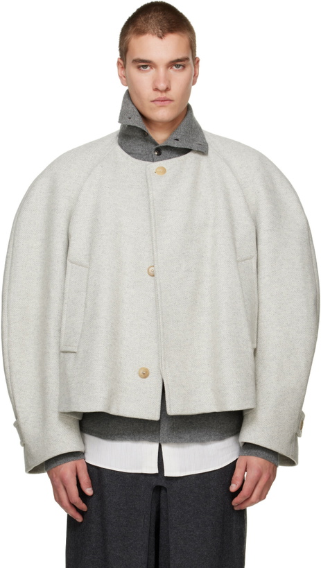 Photo: Hed Mayner Gray Herringbone Coat