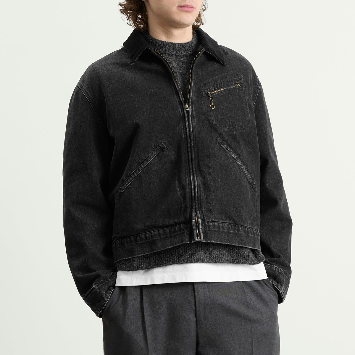 Maison Margiela Men's Washed Denim Jacket in Washed Black